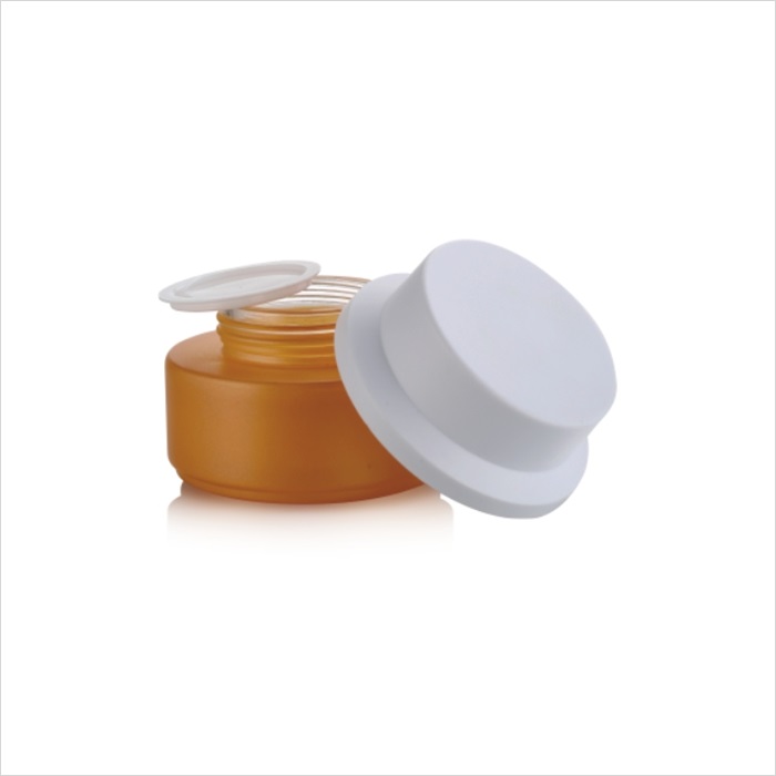 new cosmetic white square high quality body empty glass cream jar 50g container packing set