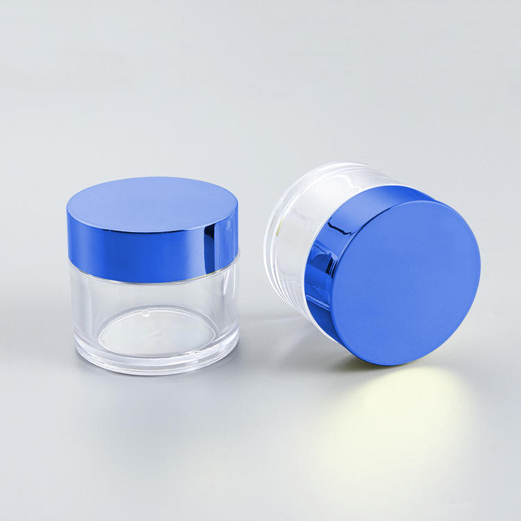 new design 15ml light blue plastic jars for cream, dipping powders, cosmetic set