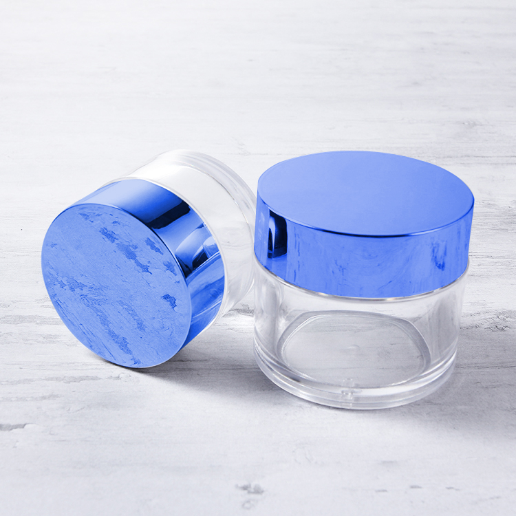 new design 15ml light blue plastic jars for cream, dipping powders, cosmetic set