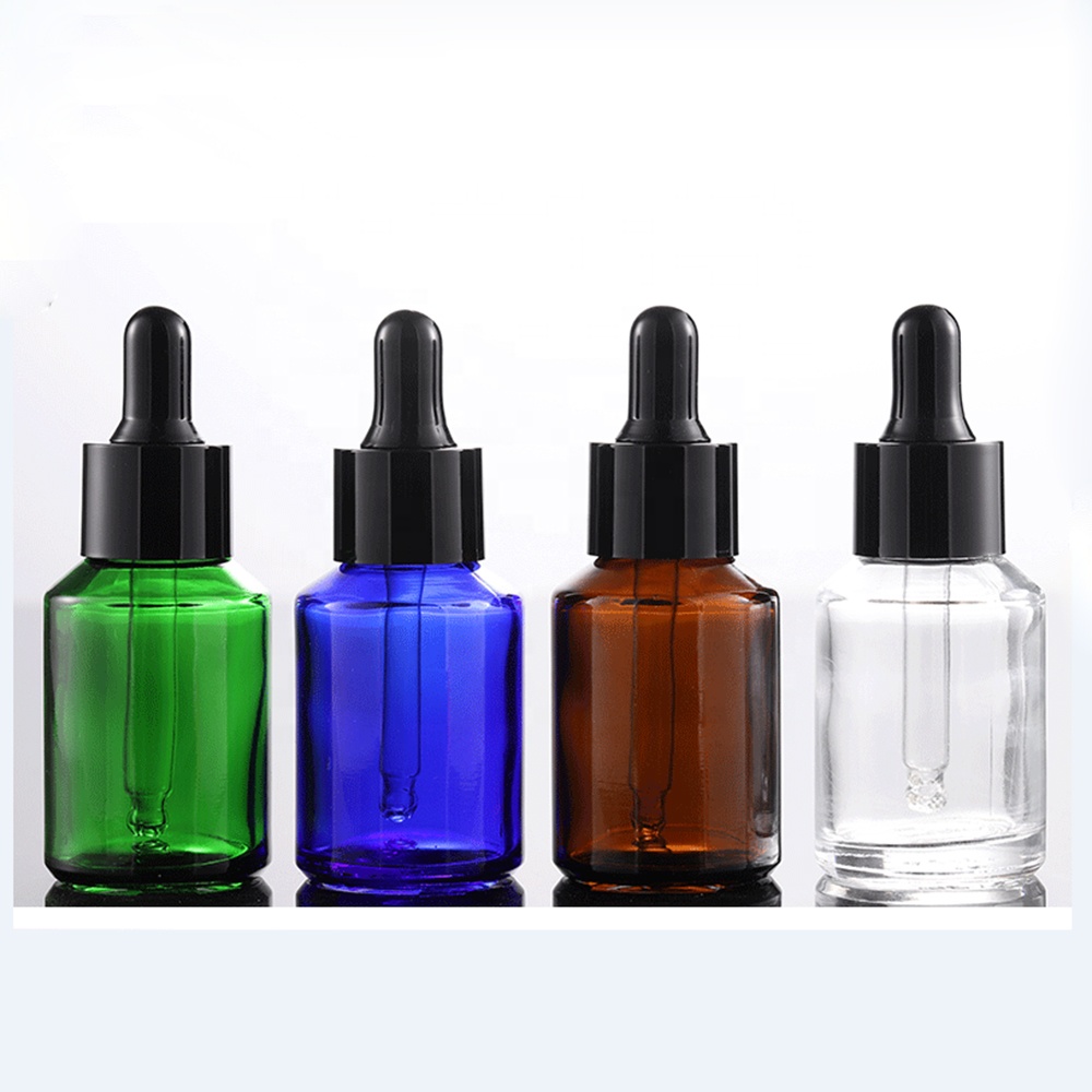 new design 2020 premium matte black white 1oz 30ml slanted glass dropper bottle for oils cosmetic packaging