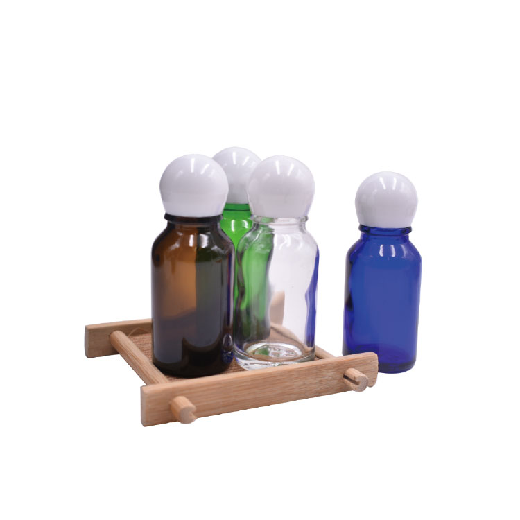new design 2021 stocks ball shape plastic lid 0.5oz serum glass bottle, round face serum bottle 15ml