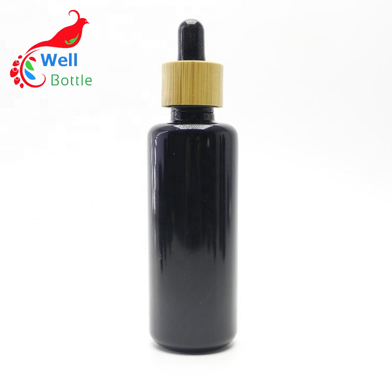 new design 50ml 60ml 100ml 120ml violet glass lotion bottle with black pump sprayer DV-28S