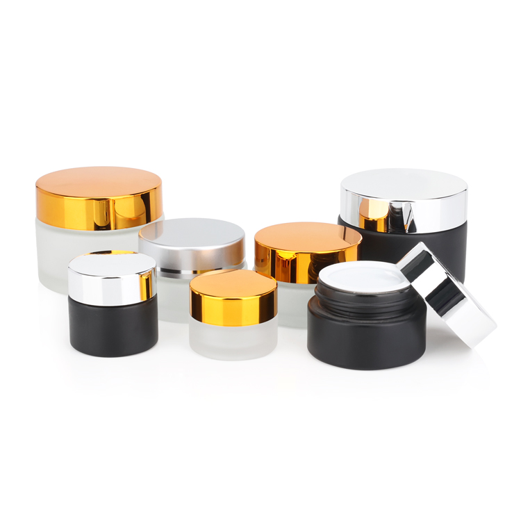 new design 5g 10g 15g 30g 50g 100g clear frosted glass cosmetic jar for cream lip balm