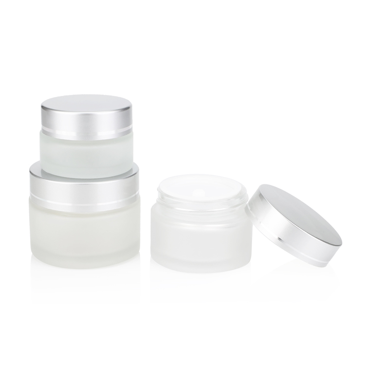 new design 5g 10g 15g 30g 50g 100g clear frosted glass cosmetic jar for cream lip balm