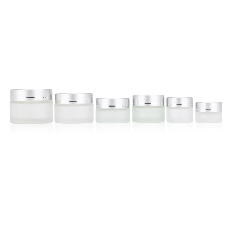 new design 5g 10g 15g 30g 50g 100g clear frosted glass cosmetic jar for cream lip balm