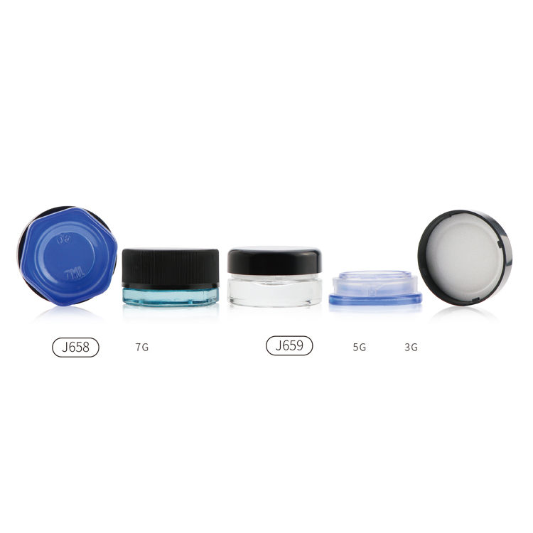new design clear 3g 5g hemp oil cbd cream packaging airtight child proof jar square cube mini glass jar