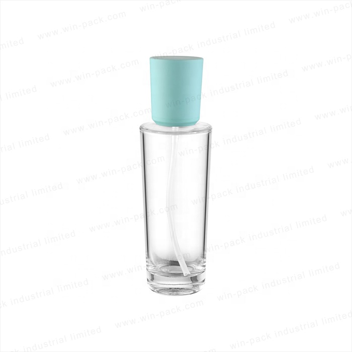 new design clear empty custom glass body lotion bottle 100ml 120ml with matte green color cap
