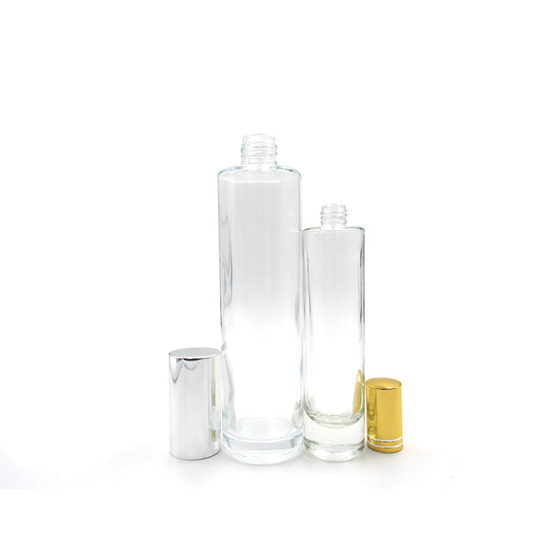 new design flat round square 30ml 50ml 100ml empty spray glass perfume bottles With Gold Or Silver sprayer