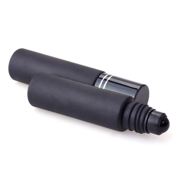 new design high quality shiny black matt black 10ml glass bottle with roller ball for perfume, essential oil bottle