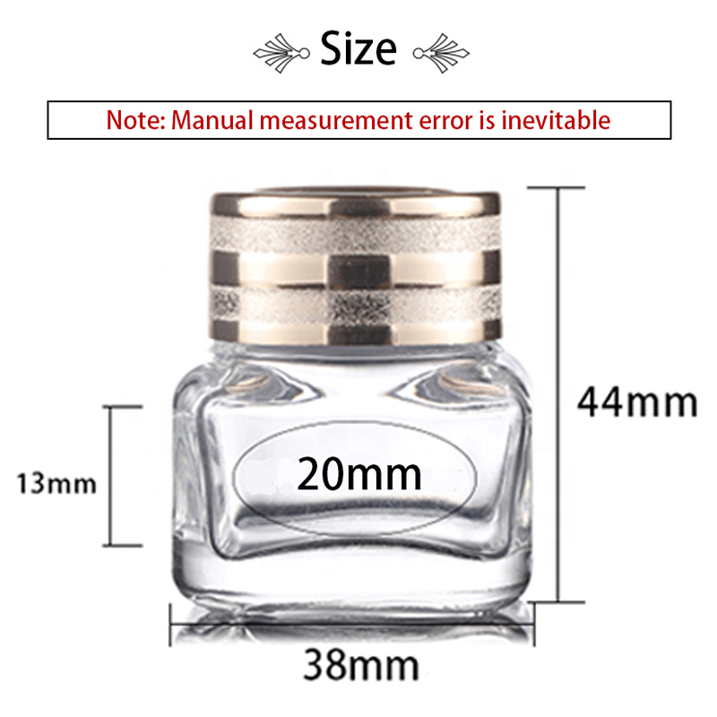 new design mini size 15 g clear amber glass cosmetic jar square jar for eyes cream