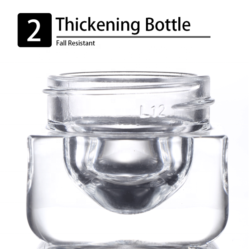 new design mini size 15 g clear amber glass cosmetic jar square jar for eyes cream