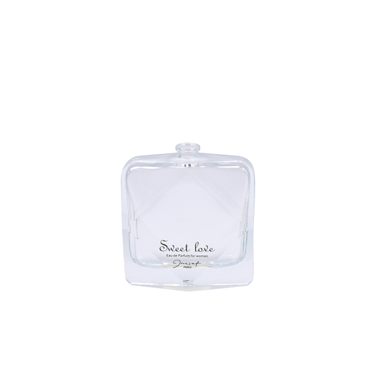 new design perfume empty bottle glass 100ml container crimp on neck perfume bottle cosmetic packaging