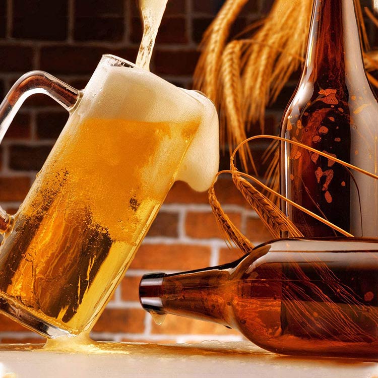 new disign amber color glass beer bottle with swing top