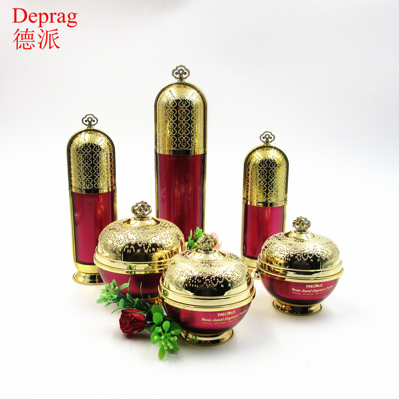 new imperial crown shape luxury cosmetic bottles acrylic bottle empty cosmetic cream jar