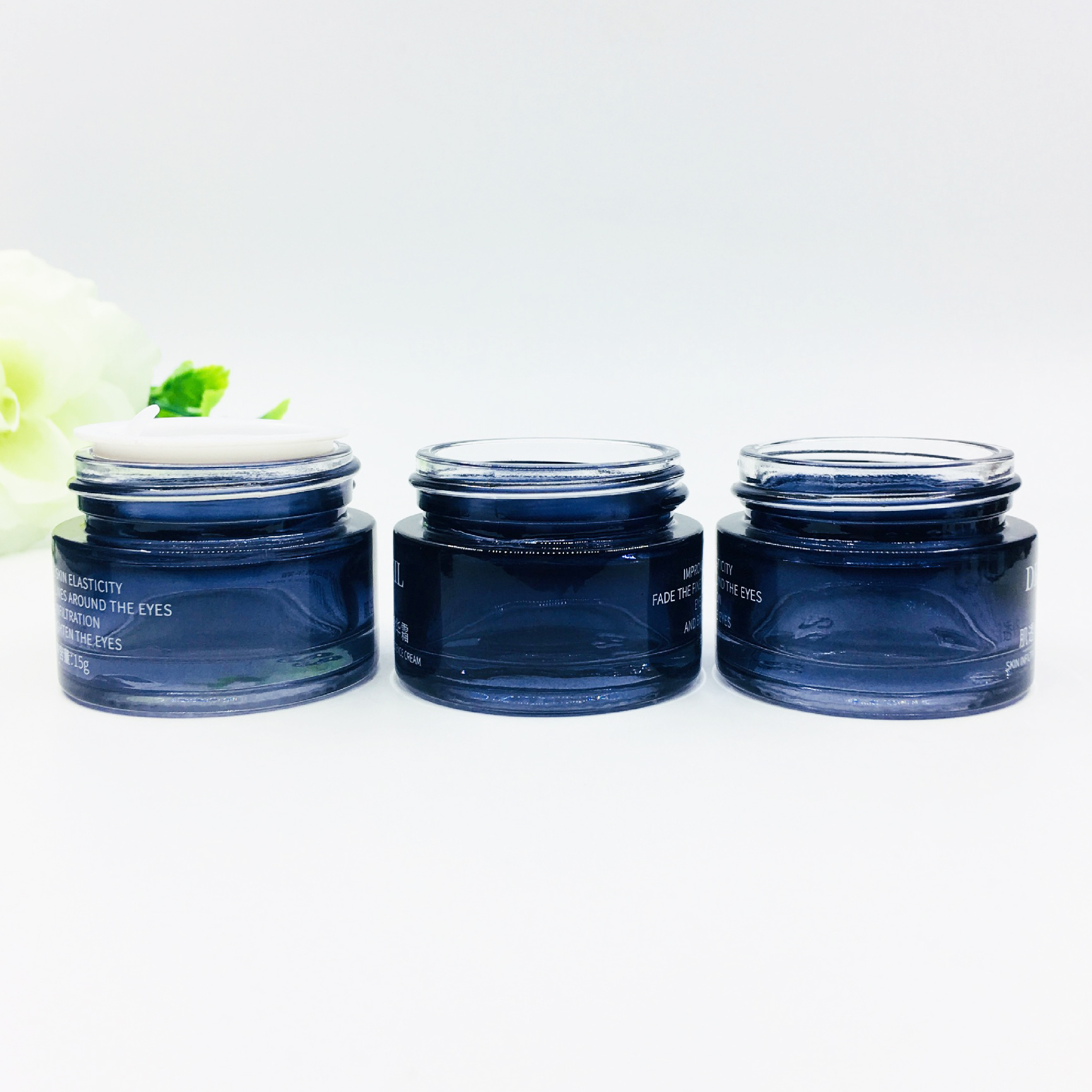 new luxury matte silver lid 50ml glass jars 5g 10g 20g 30g 50g 100g 200g frosted gradient grey glass cream jar