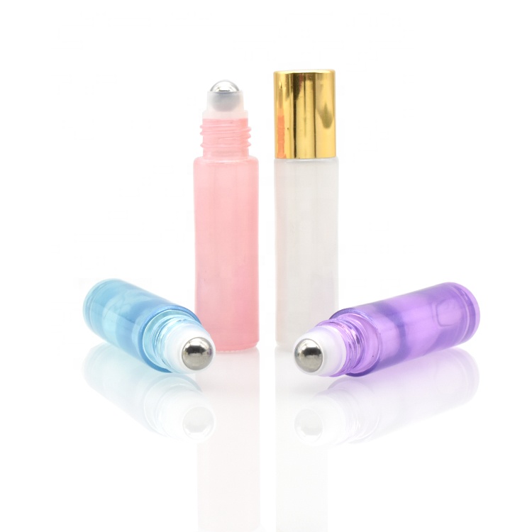 new pearl light glass roll on bottle 10ml glass roller bottle for perfume essential oil