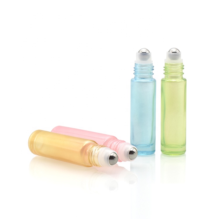 new pearl light glass roll on bottle 10ml glass roller bottle for perfume essential oil