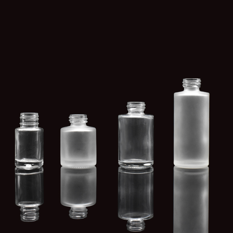 new product 10ml 20ml 30ml 50ml 100ml 120ml 150ml flat shoulder frosted clear glass cosmetic bottle with spray pump cap