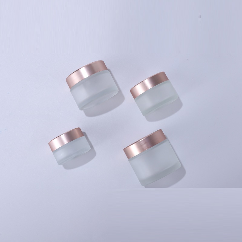 new product 5ml10ml15ml20ml30ml50ml transparent cosmetic eye face Cream glass jar with rose gold lip