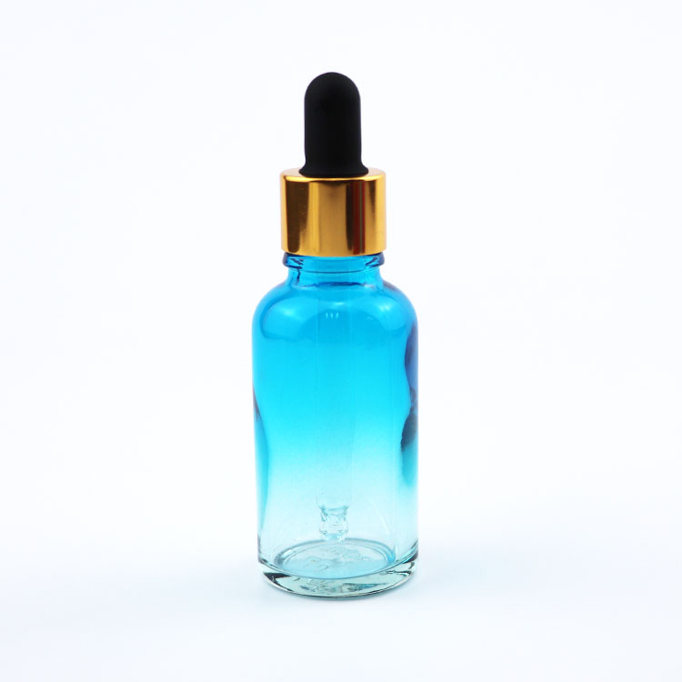 new product custom Gradient Color Essential Oil Glass Dropper Bottle With gold color cap 5ml 10ml 15ml 20ml 30 ml 50ml 100ml