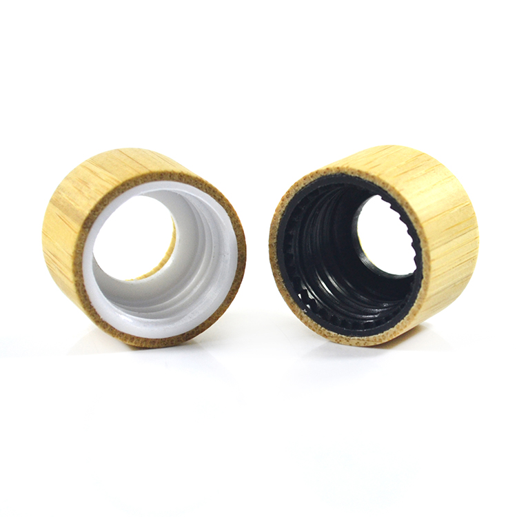 new product electroplating gold and silver 30ml bamboo cap essential oil glass bottle with pipette