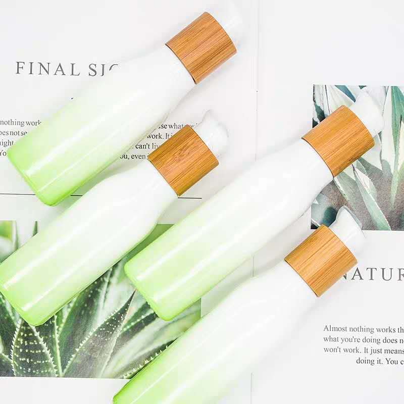 new product factory china OEM personalized porcelain white 50g cosmetic glass jars with bamboo lid