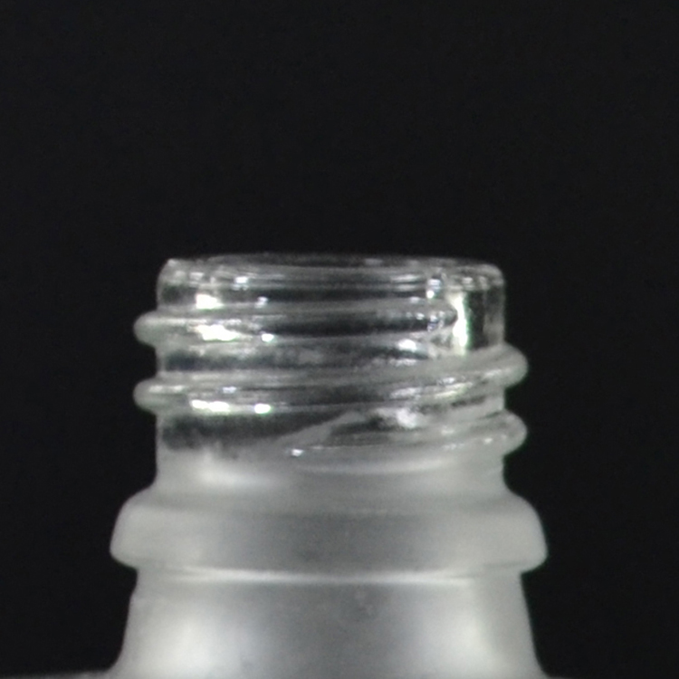 new product rectangular 30ml clear frosted glass dropper bottle with bamboo cap