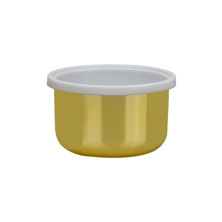 new product rose gold color 50g empty cosmetic cream jar double wall PP inner glass skin care cream jar with white plastic cap