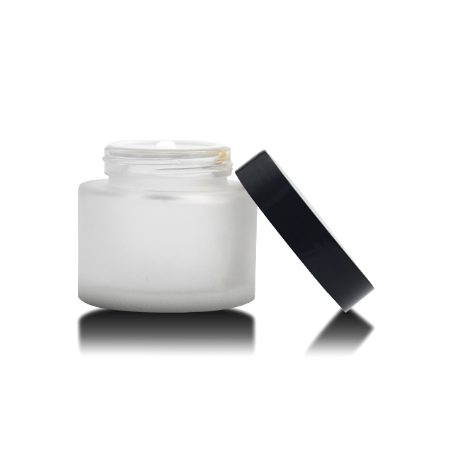 new round clear and frosted bamboo empty 30g 50 ml 30ml 50ml 60ml clear black glass private label cheap cosmetic cream jars