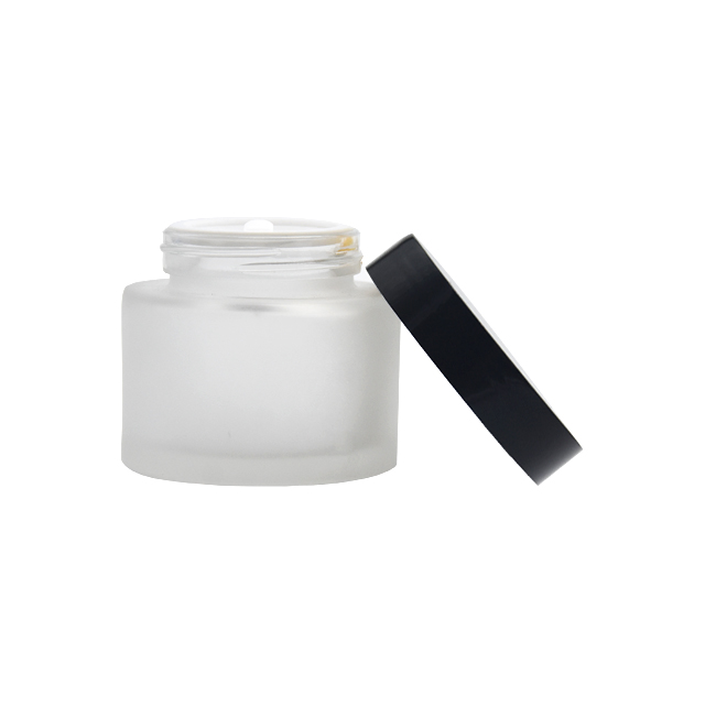 new round clear and frosted bamboo empty 30g 50 ml 30ml 50ml 60ml clear black glass private label cheap cosmetic cream jars