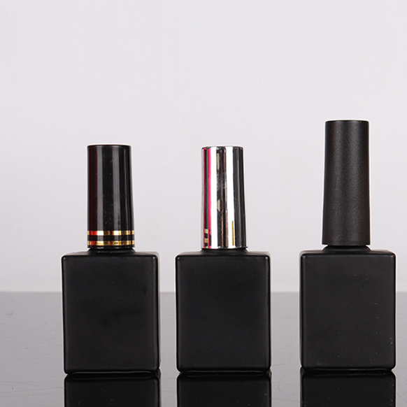 new style 15ml black outer shell bottle and packaging glass bottle manufacturers nail polish bottle with brush