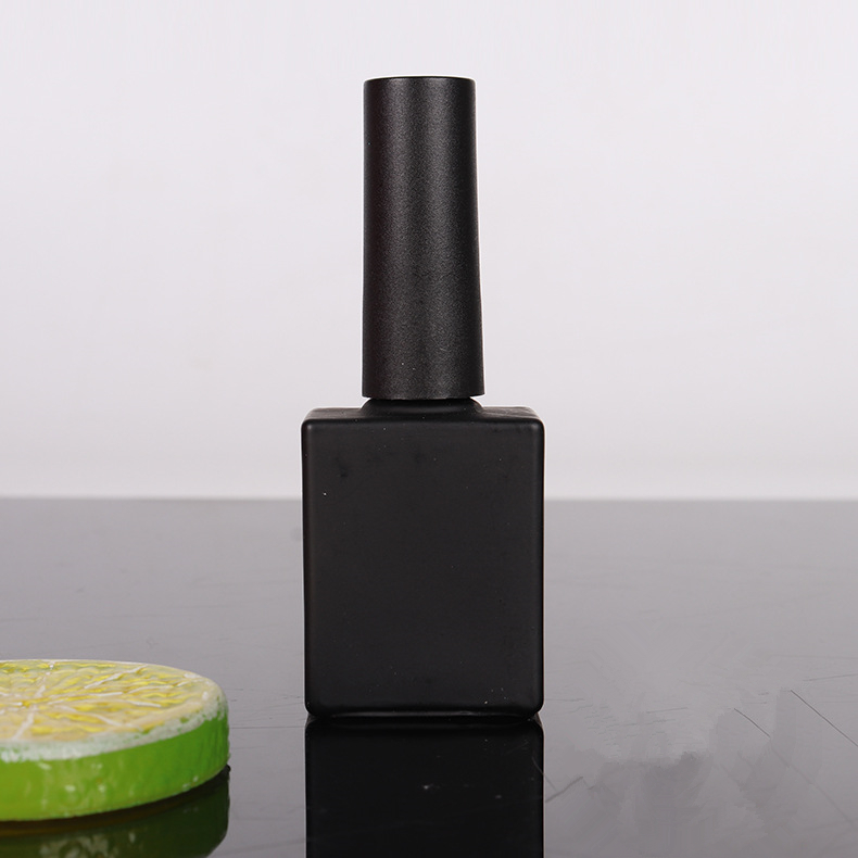 new style 15ml black outer shell bottle and packaging glass bottle manufacturers nail polish bottle with brush