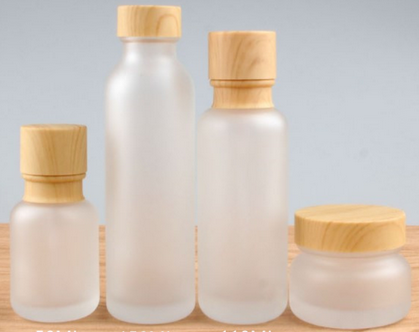 new style lovely round cosmetic glass lotion pump spray bottle and cream jar