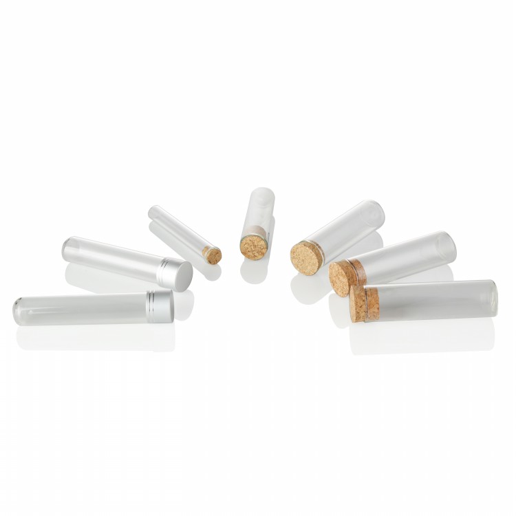 newest 50ml clear glass test tube cigarette spice bottle vial with wooden cork for Laboratory