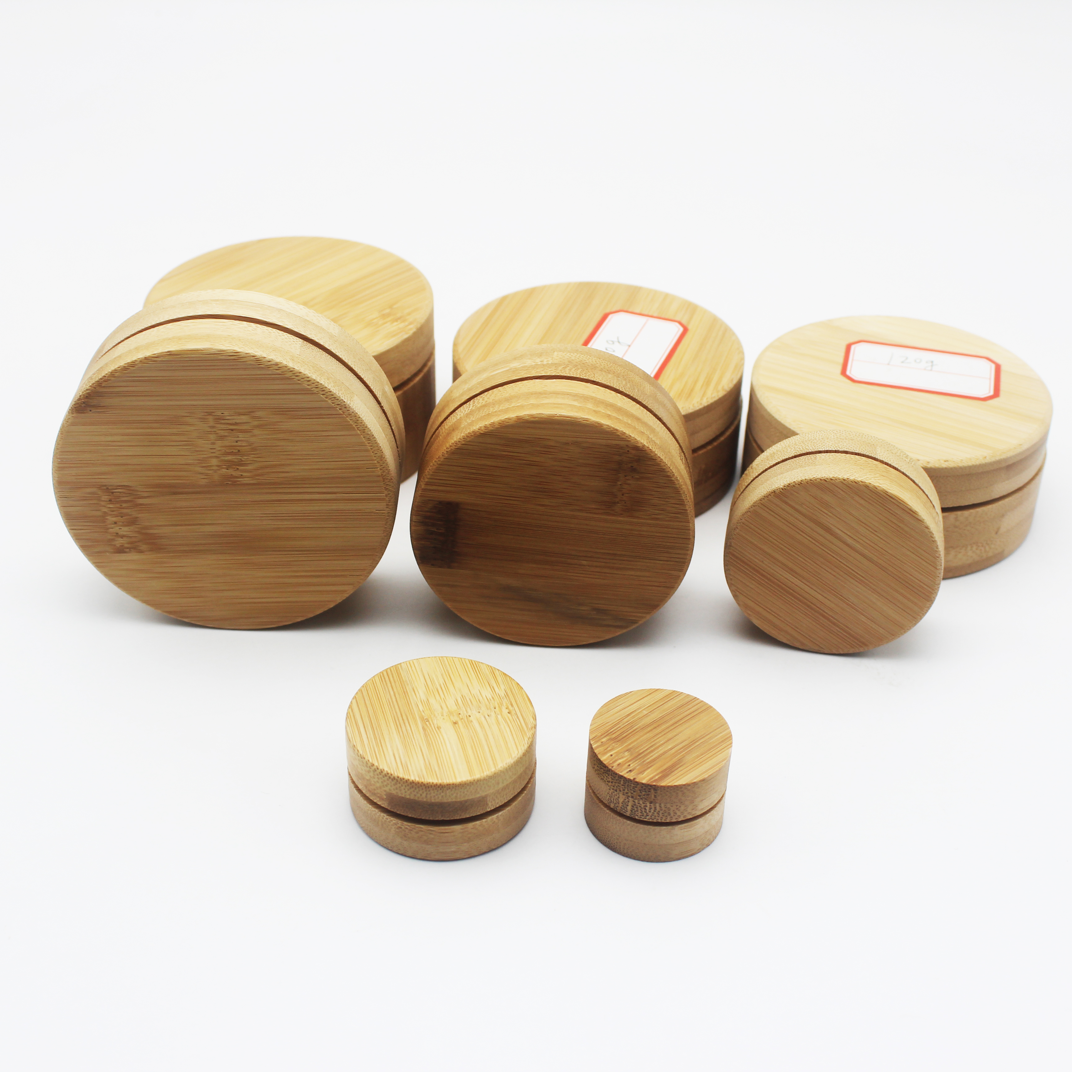 nice Cosmetic bamboo Jar and bottles with Bamboo Lid   BP-441K