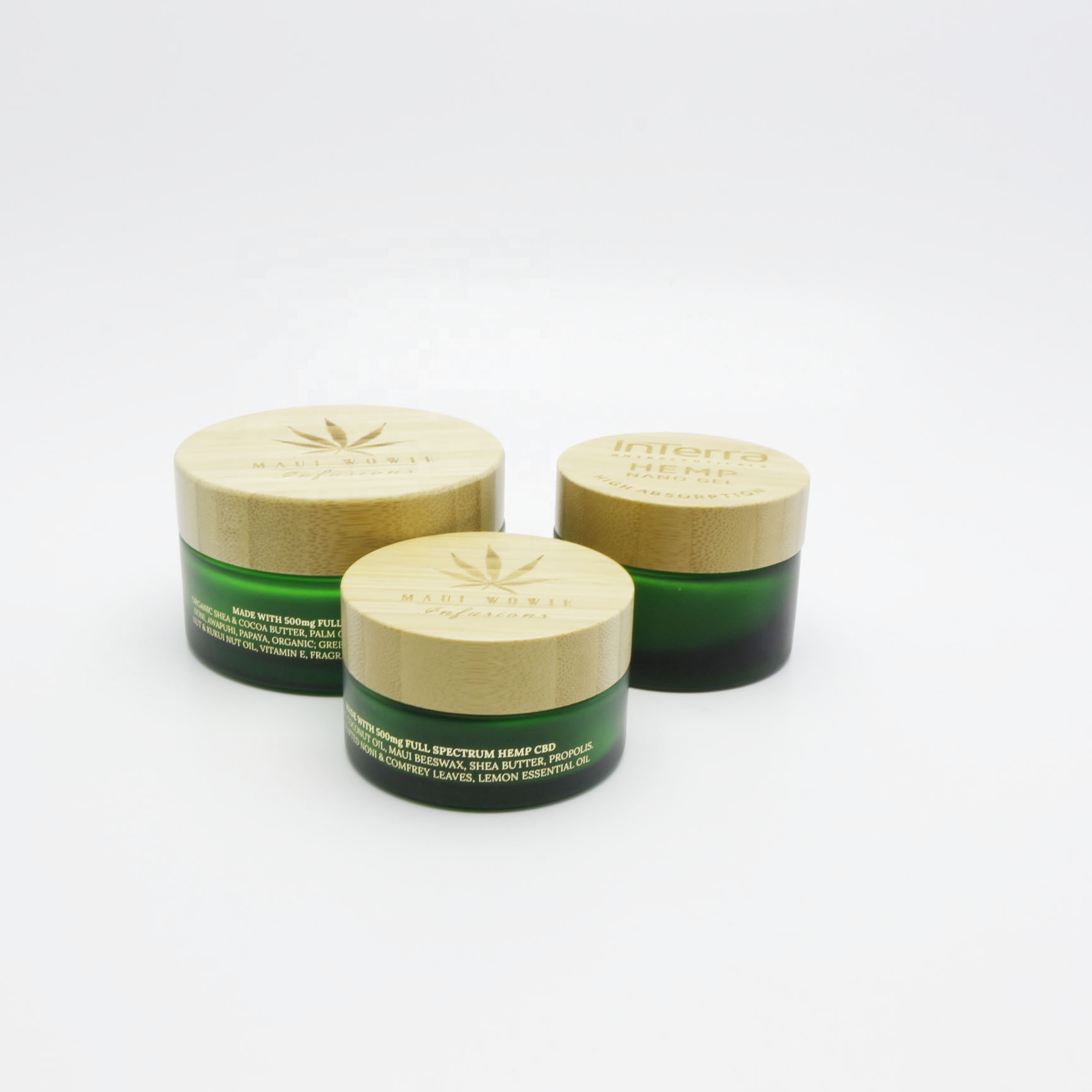 nice printing new design glass cream bamboo lid cream jar GJ-247K