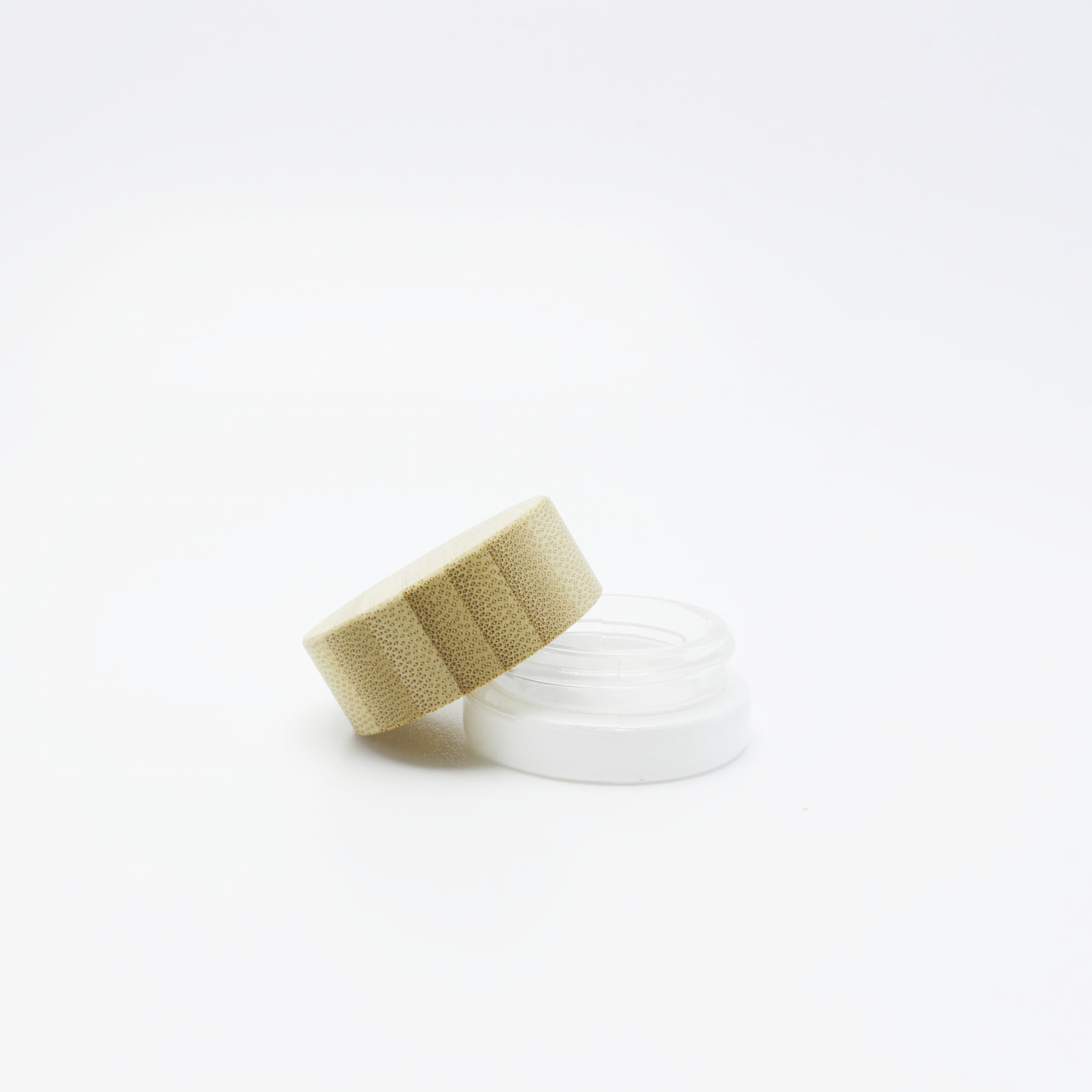 nice white glass cream jars with bamboo wood lid GJ-191K