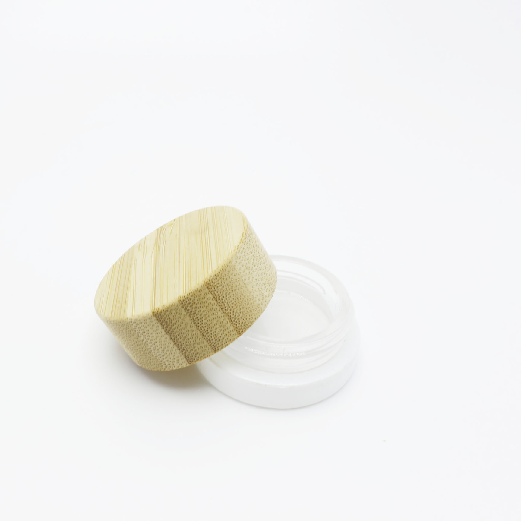nice white glass cream jars with bamboo wood lid GJ-191K