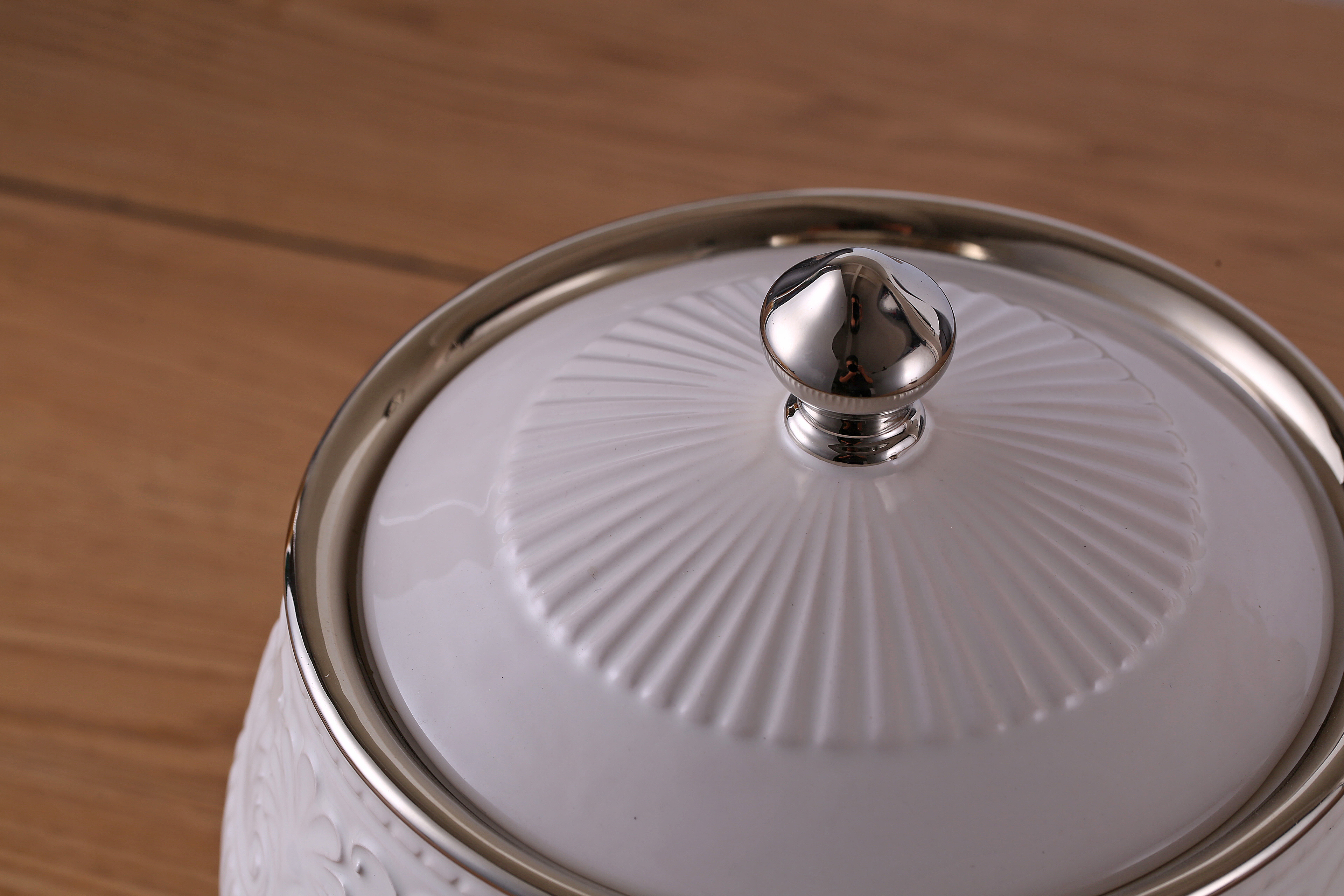 nordic style embossed white home goods kitchen canister ceramic food storage jars for coffee tea sugar