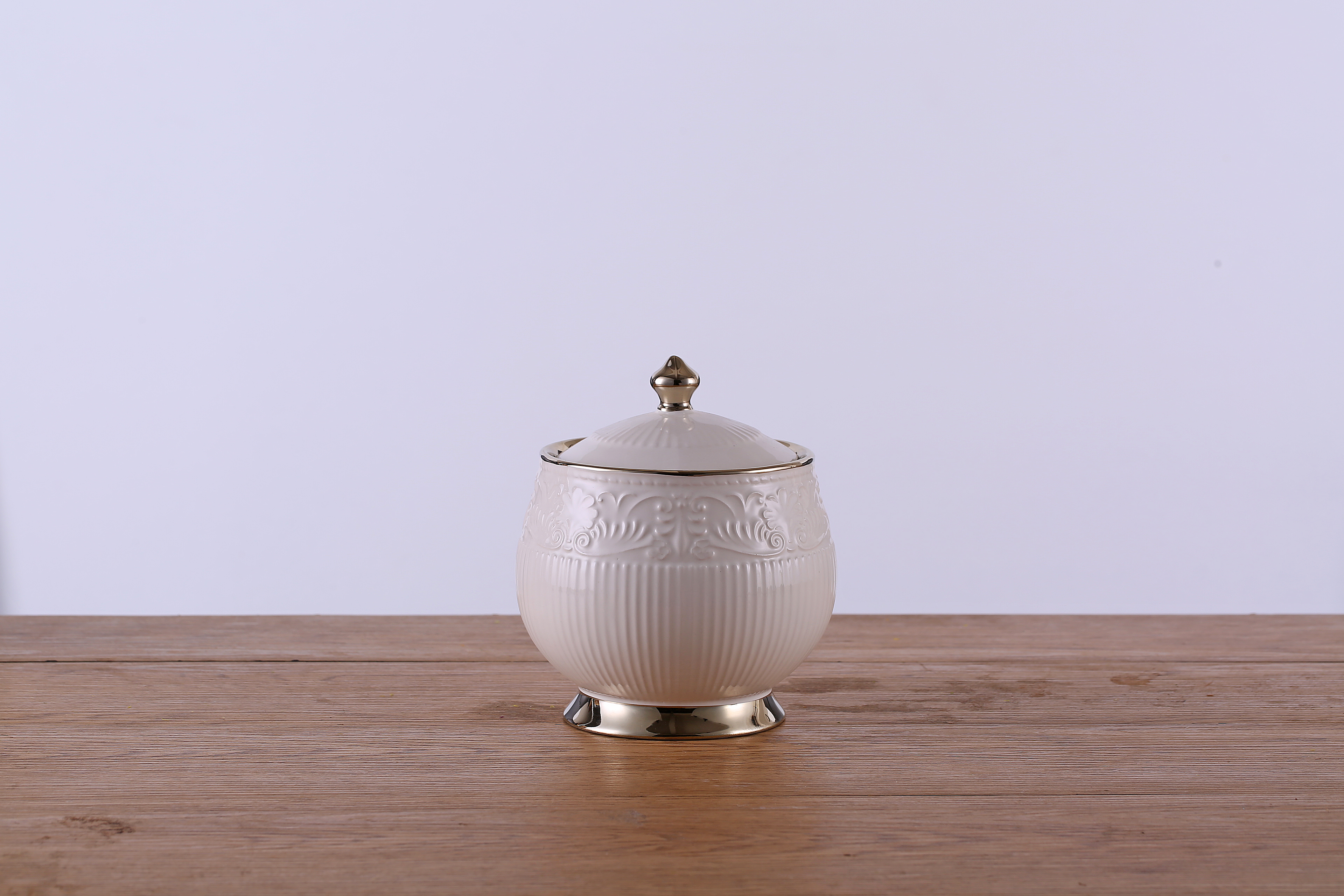 nordic style embossed white home goods kitchen canister ceramic food storage jars for coffee tea sugar