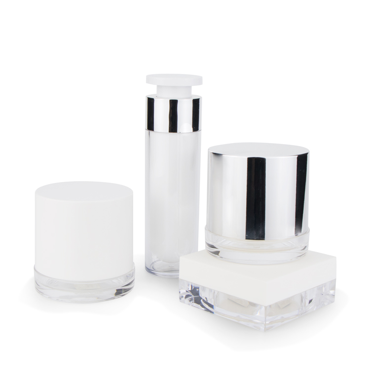 oem 5 gram 10 gram acrylic jar mini plastic round cosmetics eye face cream empty container jars with silver plastic lids