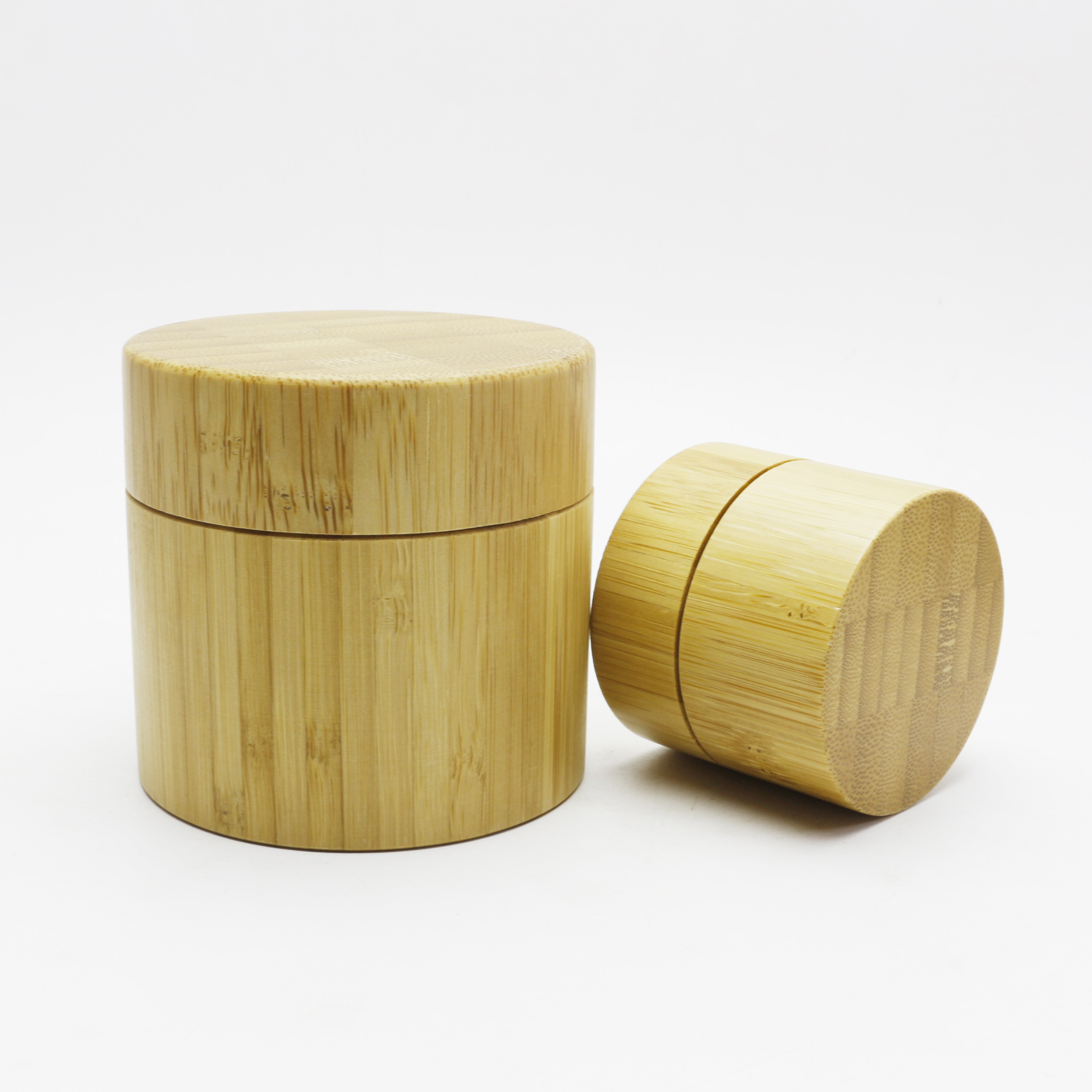 oem New fashion natural products round shape 10g 20g 30g 50g 60g 100g white plastic pp cosmetic bamboo cream jar BJ-379AN