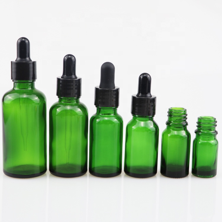 oil cosmetic bottles empty olive oil bottles 10 ml 15 ml 20ml 30 ml 50 ml green glass bottles for oil