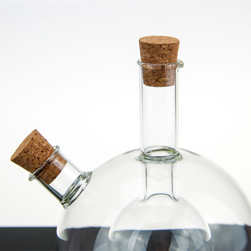 oil&vinegar Glass container double oil pots glass condiment bottles