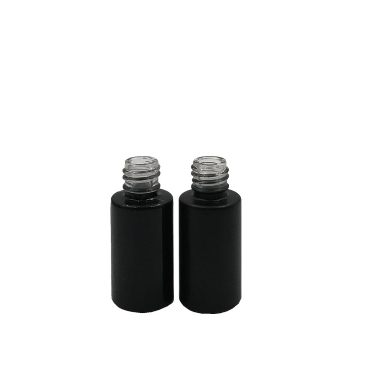 on sale black round shape 5ml gel nail polish glass bottle with brush cap