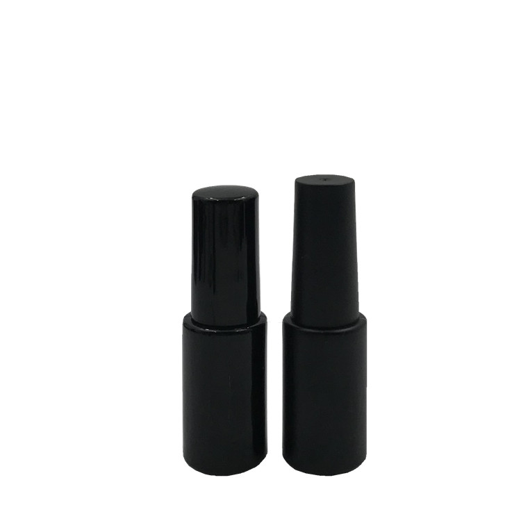 on sale black round shape 5ml gel nail polish glass bottle with brush cap