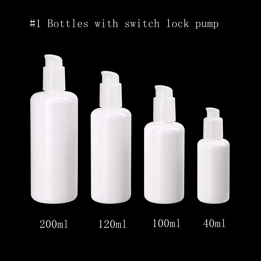 opal glass bottles 200 ml empty cosmetic serum pump bottles 40 ml opaque white 100 ml 120 ml glass bottles and 50 ml cream jars