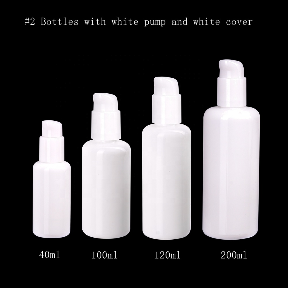 opal glass bottles 200 ml empty cosmetic serum pump bottles 40 ml opaque white 100 ml 120 ml glass bottles and 50 ml cream jars
