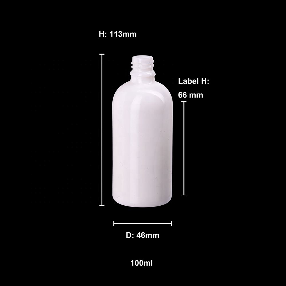 opal white glass bottles 100ml fine mist spray bottle with 18mm bamboo spray for alcohol