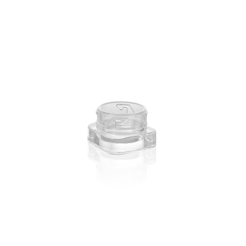 opal white glass square shape 5ml jar with child safe cap